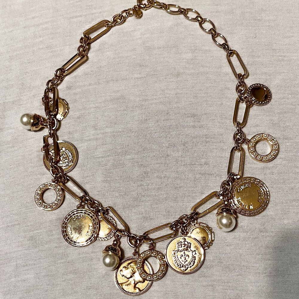 Talbots Coin Charm Necklace  EUC